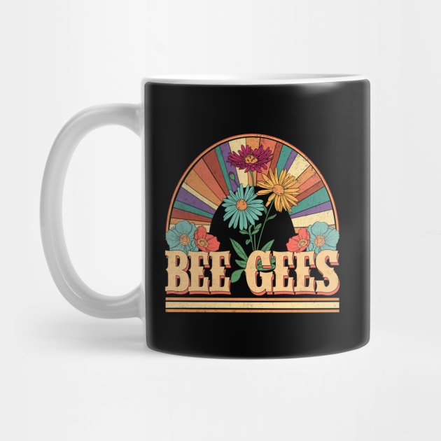 Bee Flowers Name Gees Personalized Gifts Retro Style by Roza Wolfwings